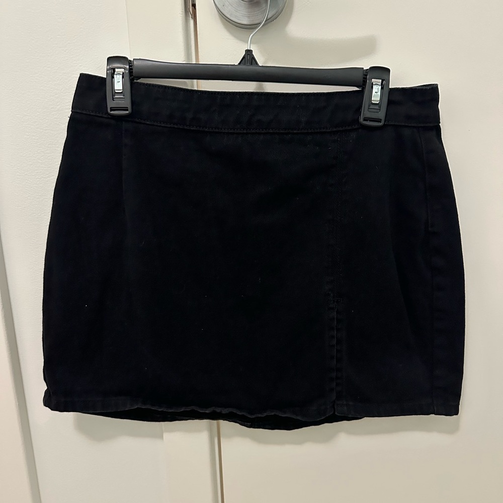 Black Denim Mini Skirt